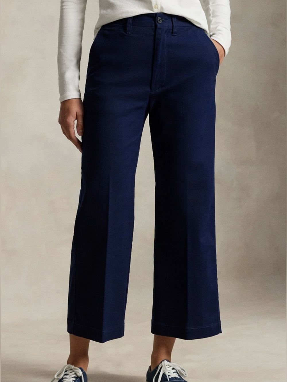 Polo by Ralph Lauren Navy Wide-Leg Cropped Trousers